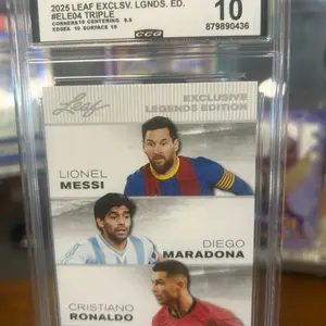 Leaf Exclusive Legends Edition Messi Maradona Ronaldo 2025 LEAF EXCLSV LGNDS ED ELE04 TRIPLE CCG 879890436