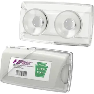 Ez Pass Holder Clear 1 Pack - Super  Suction Cups for Windshield, Toll Pass Transponder Holder for EZ Pass/iPass