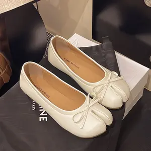 Women's 2026 New Split-Toe Tabi Flats - Chic Bow Ballet Shoes with Soft Insole, Versatile Footwear for Spring, Summer， Girl, Flatform, Running, Loafer, Arch, Bedroom