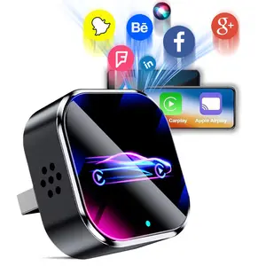 Two-In-One Wireless Car Adapter for iPhone Carplay/android, Fast Connection, No Delay, Hands-Free Calling, USB PD Charging