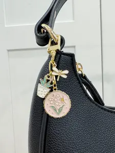 Arlo Keychain, Flower Keychain, Plant Lover Keychain, Spring Keychain, Dragonfly keychain, Purse Charm