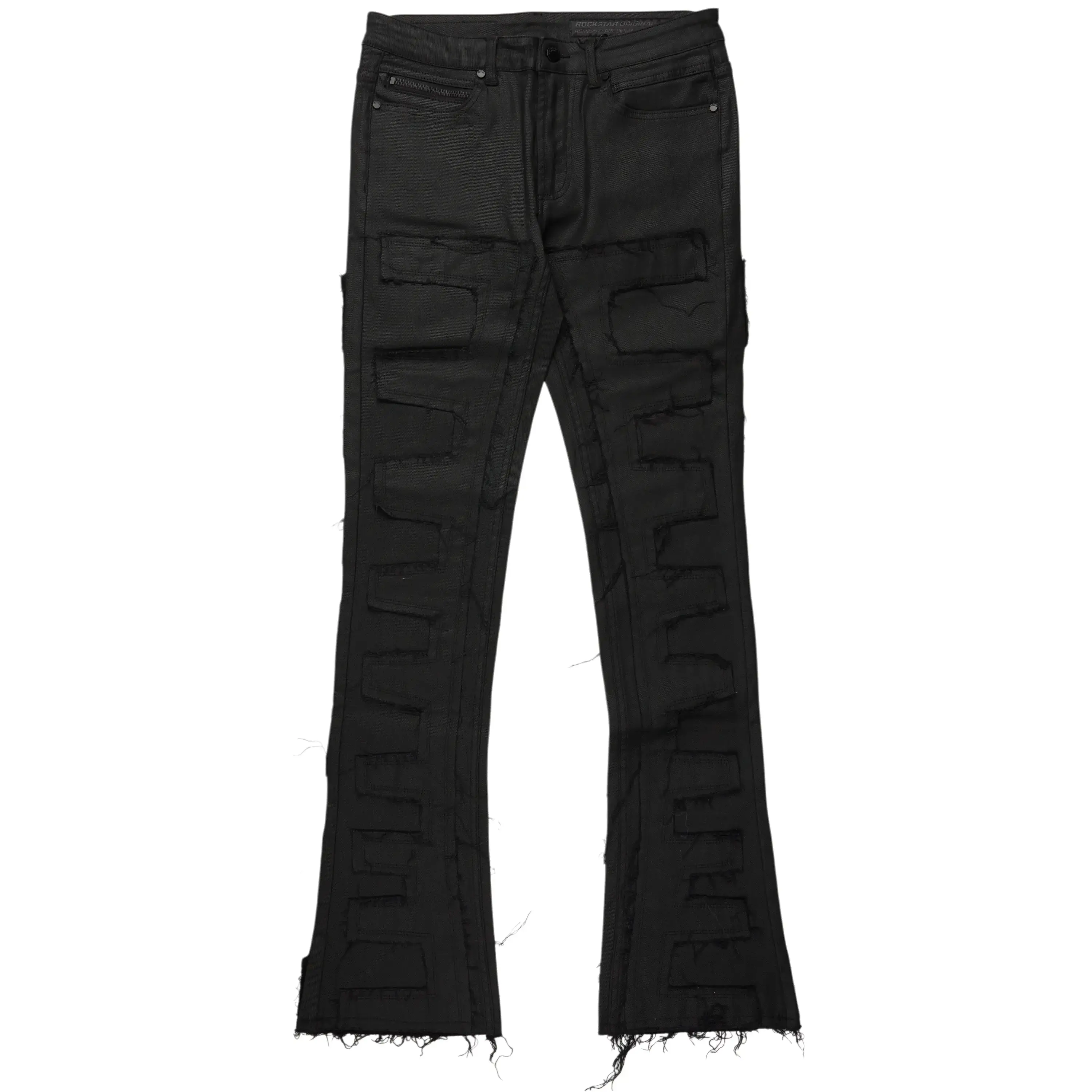 Shake Black Coated Stacked Flare Jean - TikTok Shop