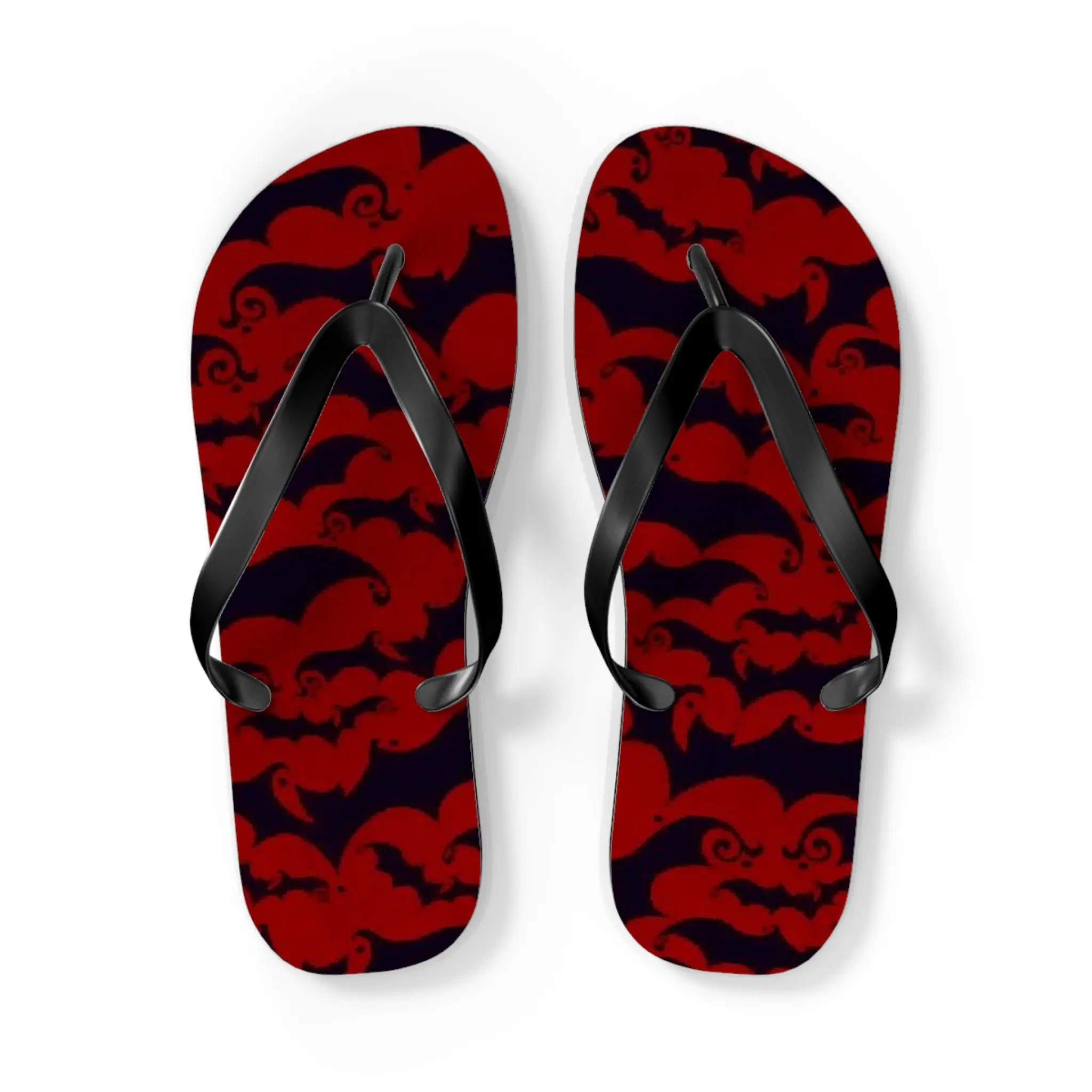 Halloween-Themed Flip Flops for Spooky Vibes, Summer Footwear, Bat Pattern Sandals, Outdoor Fun, Perfect for Parties