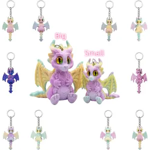 3PCS Gradient Color 3D Printed Flying Dragon Keychain Set, Cute Design, Multi Purpose Charm For Bags, Keys, Car Rearview Mirror, And Phone, Ideal Holiday Decoration And Gift For Girls