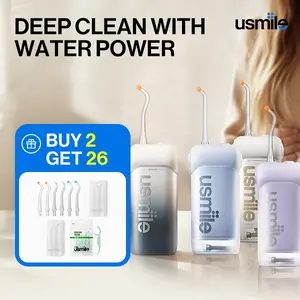 usmile C10 Water Flosser 99.99% Plaque Removal with Guiding Nozzle, 4 Modes Cordless Oral Irrigator, Portable 95-Day Battery Life