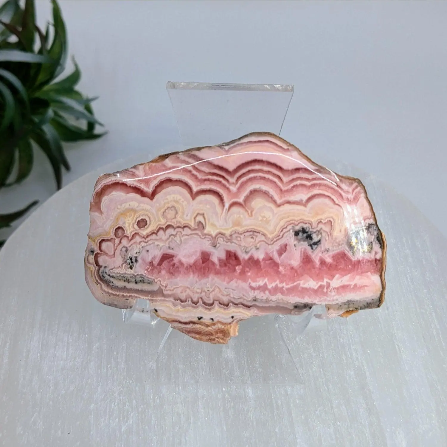 Rhodochrosite Polished Slab Heart Healing Gemstone