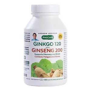 Andrew Lessman Ginkgo 120 Plus Ginseng 200 - 360 Capsules