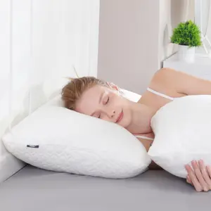Shredded Memory Foam Bed Pillow for Sleeping - Adjustable Pillow for Side, Back Sleeper - with Washable Cooling Cover