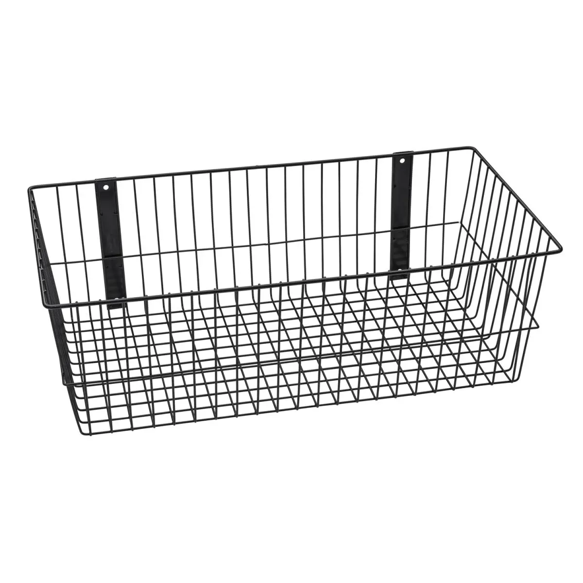 Black Universal Storage Wire Basket, Home Organiser with Decor & Room Decor Functionality - 24x12x8 in