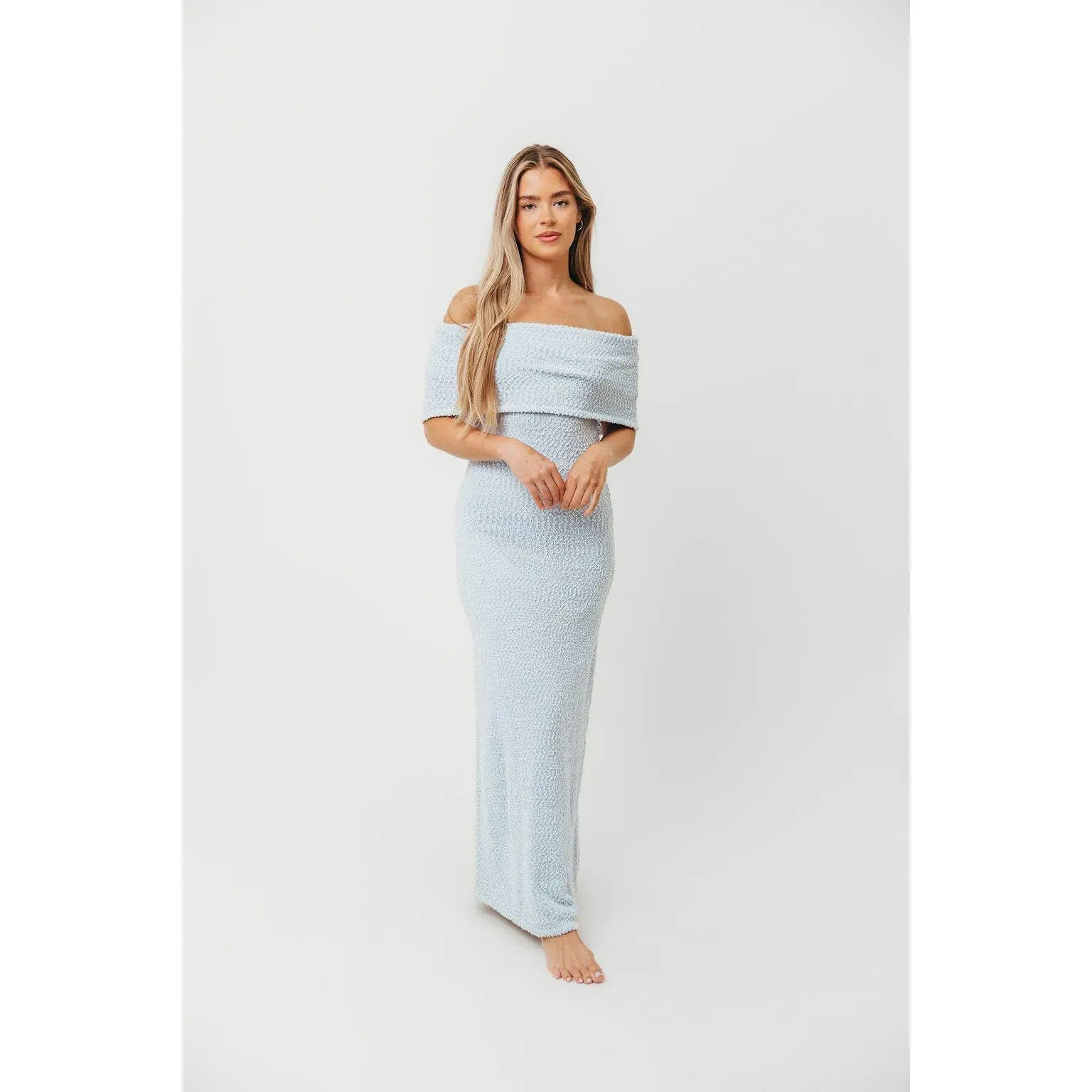 dusty blue dress cheap Half Sleeve Tea Length Chiffon Dusty Blue Mother of the Bride Dress main image 1