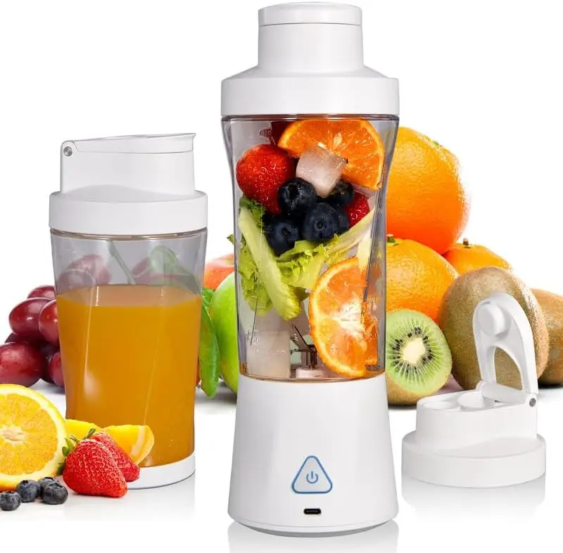 Wireless Mini Blender, 24oz Cordless 360W Portable Blender with 6 Sharp Blades, 6000mAh Battery, Self-Cleaning, BPA-Free for Smoothies, Juices - Pearl White