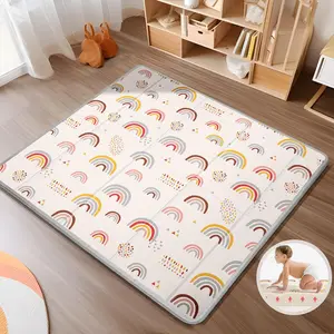 Foldable Baby Play Mat, PIGLOG Waterproof Playmats for Babies and Toddlers Kids, Safe Foam Playmat for Tummy Time, 50x50 Playpen Mat, Reversible Portable Baby Floor Mat for Infant, Toddler