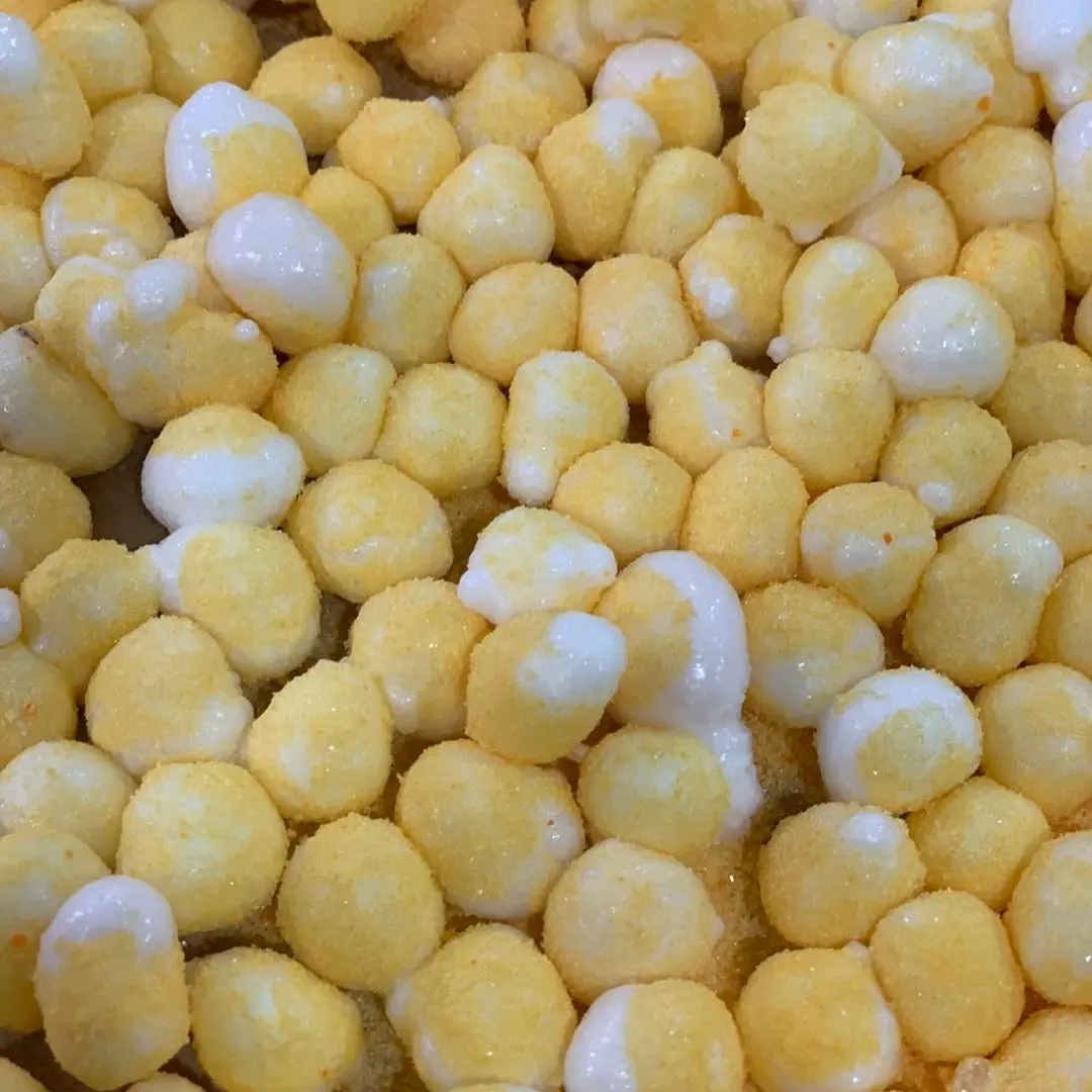 Freeze-dried lemon heads candy - tart and sweet