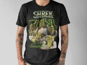 Get Out of My Swamp Shirt, Shrek Face Meme T-Shirt, Funny Shrek Quote Tee, Retro Vintage Pop Culture Shirt, Unisex Cotton Graphic Tee, Gift for Her or Him