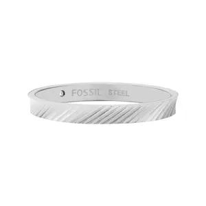 Fossil Women's Harlow Linear Texture Stainless Steel Band Ring