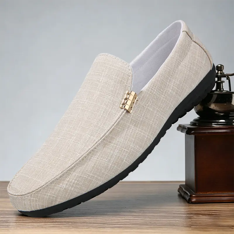 Men's business casual shoes, slip-on shoes, simple and stylish lightweight drive loafers men, classic slipper,premium quality，available in black, gray, and white, suitable for all seasons, ideal for daily outings and business trips summervibes