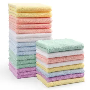 24 Pack-Baby Washcloths Microfiber Towels (7 x 9 Inch) Coral Fleece Bath Face Towel Extra Absorbent and Soft Burp Cloth and Wash Cloths