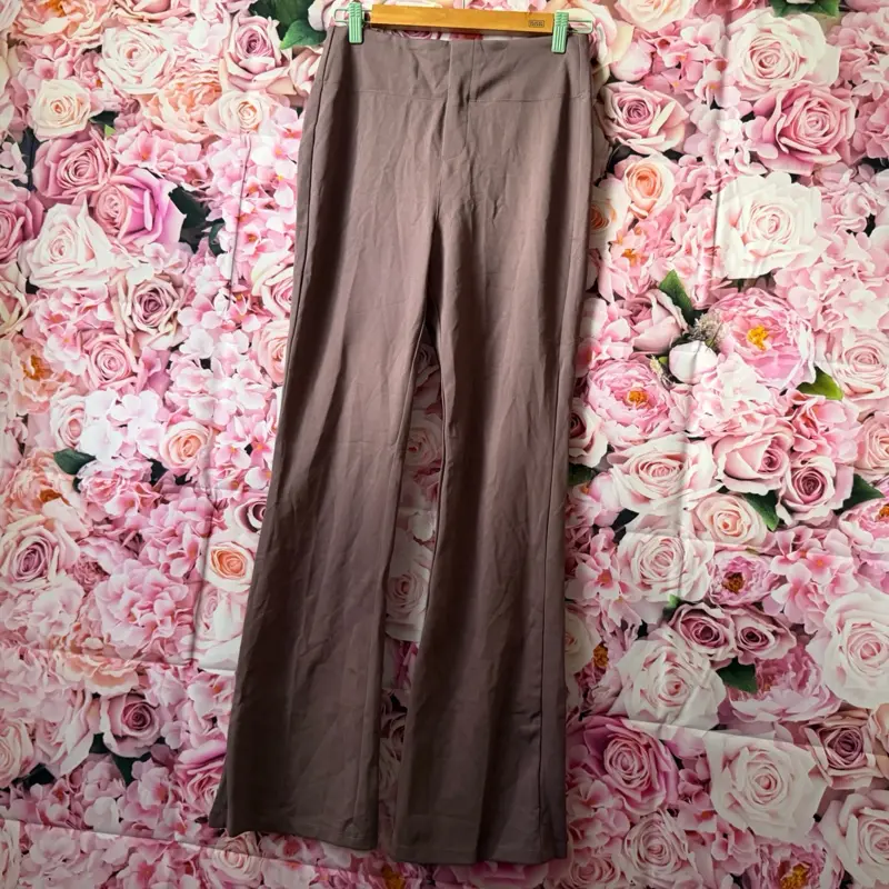 Halara Flex High-Waisted Work Pants - Cocoa Brown, Small, New With Tags, Back Side Pocket, Slight Flare