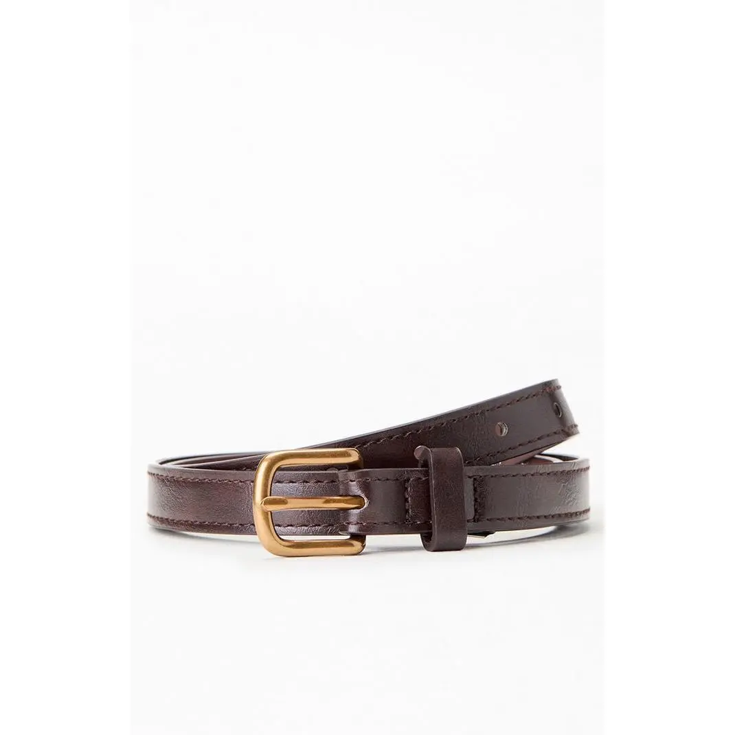 John Galt Women's Faux Leather Skinny Buckle Belt John Galt Women's Faux Leather Skinny Buckle Belt