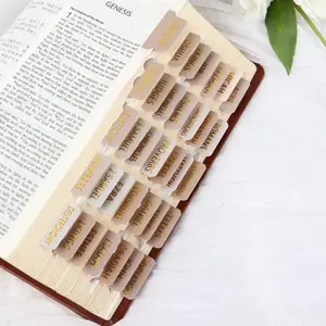 Khaki Gold-Foil Bible Tabs – Upgraded Version Gold Foil Embossed Lettering Tabs for Bible Scholars, Fits All Major Bible Translations, Sturdy Design for Scripture Study & Chapter Markers