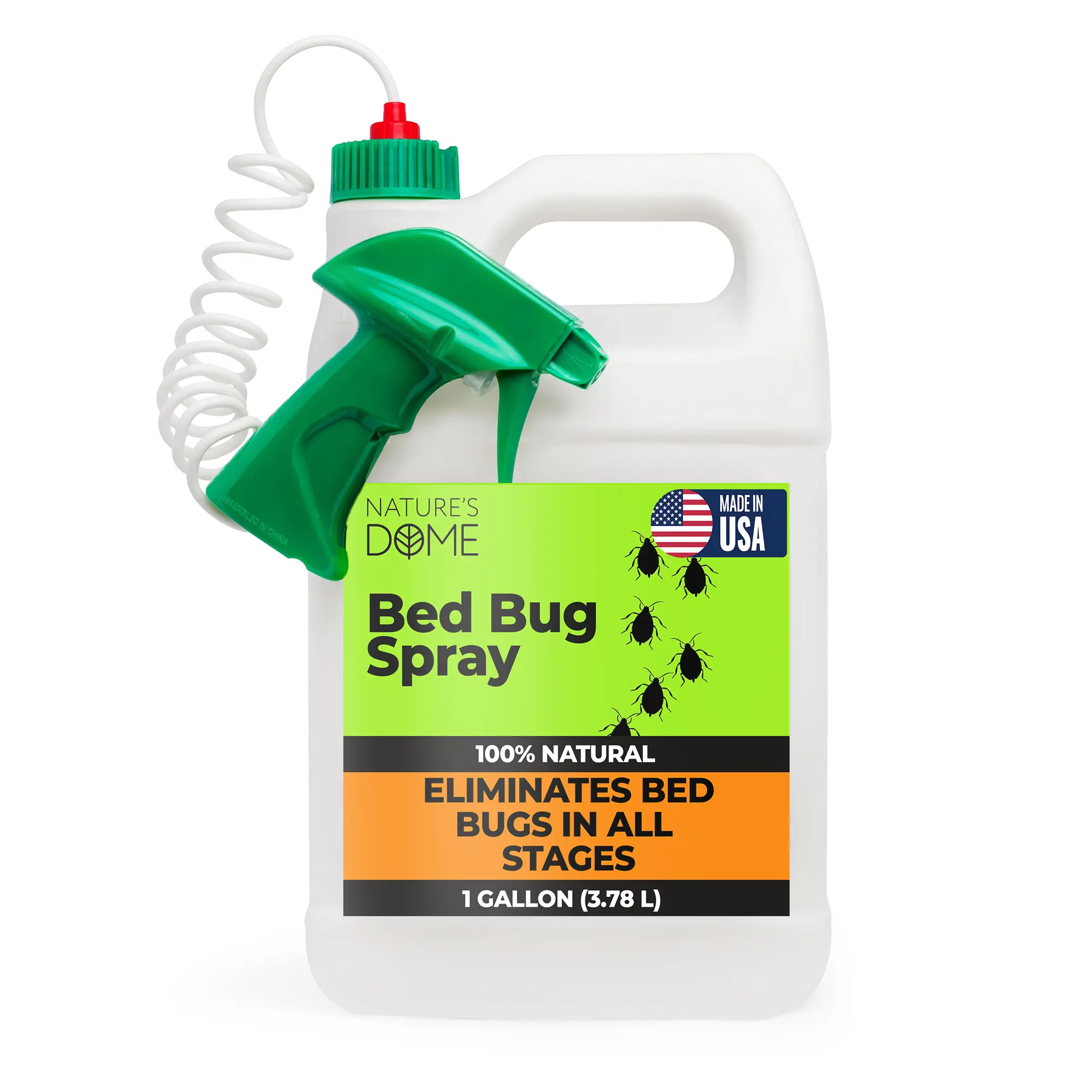 Nature’s Dome Bed Bug Spray, Bug Killer Indoor - 1 Gal Insect Pest Control Dust Mite Control Defense