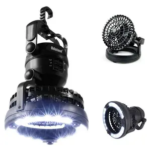 Portable LED Camping Lantern with Ceiling Fan - Hurricane Emergency, Ultra Bright 18 LEDs, High & Low Fan Speeds, Lightweight Design, 37 Hours Battery Life