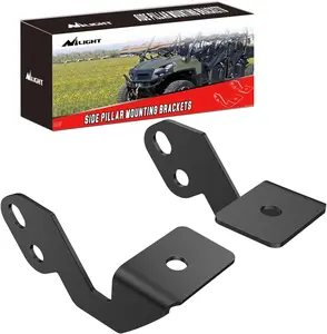 Nilight 2PCS Side Pillar Mounting Brackets LED Metal Mounting Brackets for UTV Off Road 2014-2018 Polaris RZR XP 1000 RZR 900, 2 Years Warranty (90045B) Black