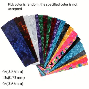 25-piece set of randomly colored cellulose guitar picks for DIY (6 pieces 0.5mm, 13 pieces 0.73mm, 6 pieces 0.9mm)