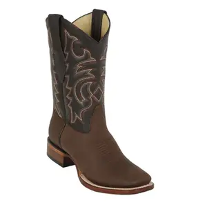 8226207- Los Altos Boots Men's Wide Square Toe Boots Crazy Leather Brown
