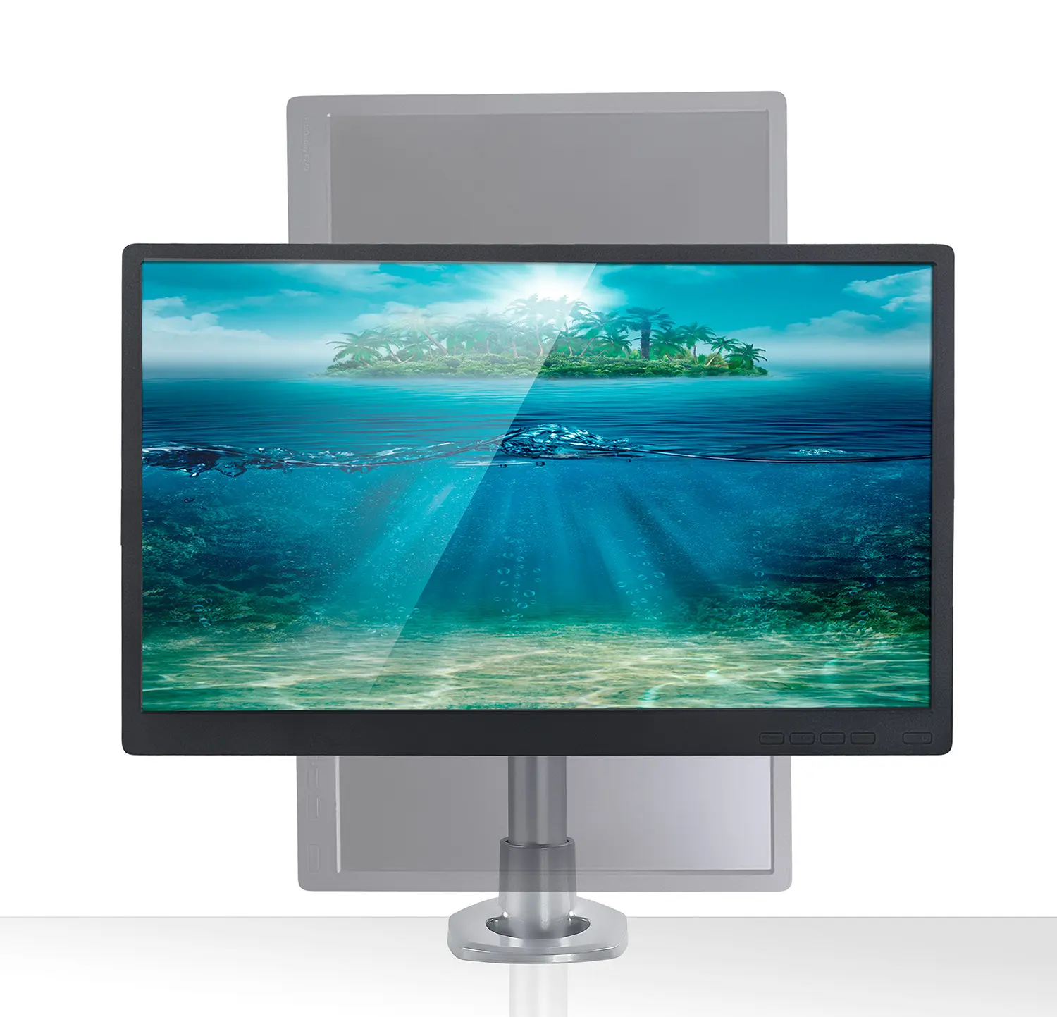 MOUNT-IT! Compact Single Monitor Desk Holder, Adjustable Tilt, Clamp + Grommet Mounting, Glare Control