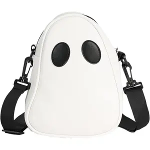 Halloween Pumpkin Cute Ghost Purse Pu Leather Crossbody Bag Shoulder Bag For Girls Spooky Season Trick Or Treat White One Size