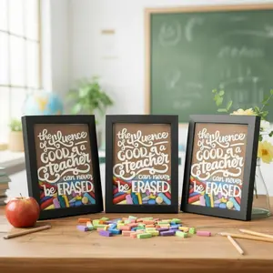 CroBlissful 3 Pcs Teacher Appreciation Gift, Shadow Box Graduation Picture Frame, Thank You Gift for End of Year Photo Frame Wall Table Decor the Influence of a Good Teacher Can Never Be Erased