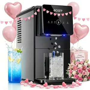 ecozy Nugget Ice Maker Dispenser Ultra-Quiet Self-Cleaning 40lbs/24H, 10Mins Quick Ice Makeup 40lbs Sonic Storage Touchless Ice Dispenser for Kitchen Office Bar Party