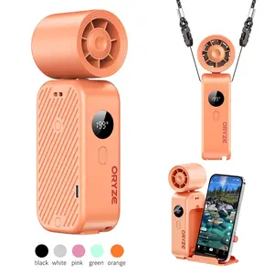 Portable Handheld Turbo Fan,fan viewing essential,5 Gear Wind,5000mAh Battery Operated,Up to 14 Working Hours,3 IN 1 Hand Fan Rechargeable with Air Turbo Tech Cooling Fan for Outdoor Activities, Travel,Working,Summer Selected Products