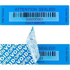 120 count Tamper Proof Label Sticker with Bar Code Total Transfer  Warranty Void Seals/Stickers for  Package with Serial Number(1 x 3.4Inches,Blue)