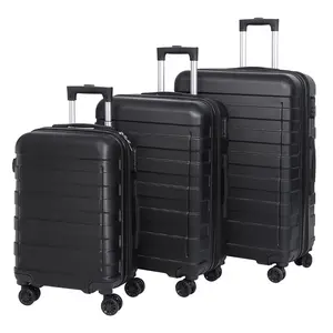 Segawe 3pcs Travel Luggage Suitcase Set Spinner Wheels 22.5 / 26.3 / 30" H, Black