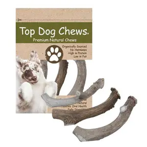 Top Dog Chews Premium Deer Antler 3 Pack 4"-6" for Small & Medium Dogs Natural Shed Antlers with Minerals & Collagen