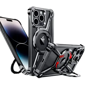 YOOVEI Magnetic Metal Case for iPhone 13/14/15/16 Pro/Pro Max Case with Full CameraProtection, Strong N52 Magnets, foriPhone 14,15 Pro/Pro MaxCase,for Magsafe Women Girls MenPhone Case