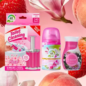 Air Fusion Pink Bloom Bathroom Odor Eliminator Bundle, 3-Piece (To-Go Spray, Compact Twist Gel & Toilet Gel Stamp) - Save 18%