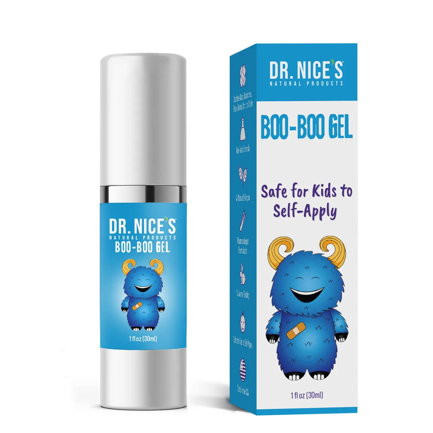 Dr. Nice's Kids' Boo-Boo Gel, Natural Liquid Solution, Insect Bite Therapy Treatment - Vegan & Cruelty-Free