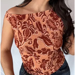 Smocked Knit Apricot Top