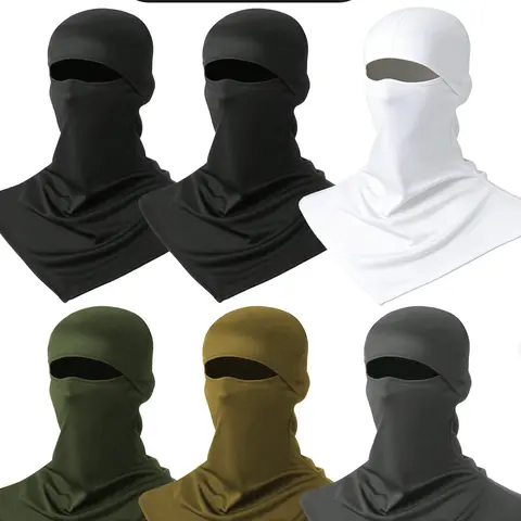 6-Pack Breathable Long-Length Full Face Mask for Men & Women, Sun Protection Quick-Dry Fishing Head Cover, Sweat-Absorbent Sports Balaclava, Balaclava Headwear