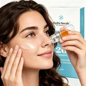 Facial Microneedling Hydra Roller, 0.25mm Ultra-Gentle 20-Pin Design, Manual Serum Delivery Skin Care Tool, Portable Glass & Plastic Derma Roller for Fine Lines & Dull Skin Improvement Smooth