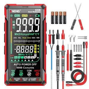 Digital Multimeter Tester TRMS 9999Counts Smart Auto-Ranging Rechargeable anti-burning Ohm Amp VoltMeter with NCV,DC/AC Current,Voltage,Resistance Diodes,Continuity,Capacitance,Temperature voltmeter