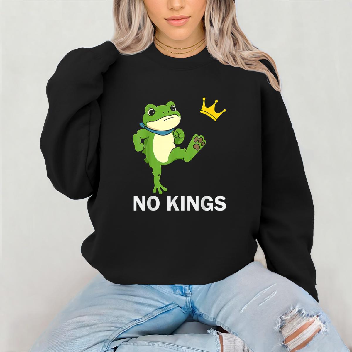 No Kings Sweatshirt, Portland Frog Protest T-Shirt, No kings T-shirt, Political Tee, Crown No Kings, For Men, For Women