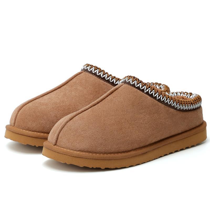 Women's Slippers Fuzzy Cozy Short Ankle Shoes Indoor and Outdoor Mules Furry Warm House Slippers for Woman Cute Fluffy Clogs Chestnut(Rain Shoes & Covers)Gift