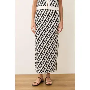 Sands Sweater Skirt- Cream/Black Stripe
