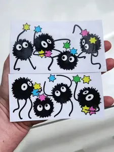 1set Mini Cute Little Briquettes Stickers, Funny Personality Soot Elf Car Stickers, Waterproof Anime Elf Stickers, Can Be Used As Manual DIY Stickers, Computer Stickers, Table Stickers, Luggage Stickers, Etc., Gifts For Family And Friends, Fashion Gifts