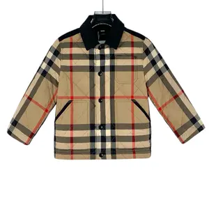 RDLT— Burberry Brown Classic Check Cotton Jacket Size 6Y