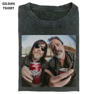 Norman Reedus Jeffrey Dean Morgan Shirt, Dr Pepper Tee, Vintage TV Stars T-Shirt, Gildan 5000 Unisex Graphic Tee, Funny Celebrity Meme Shirt